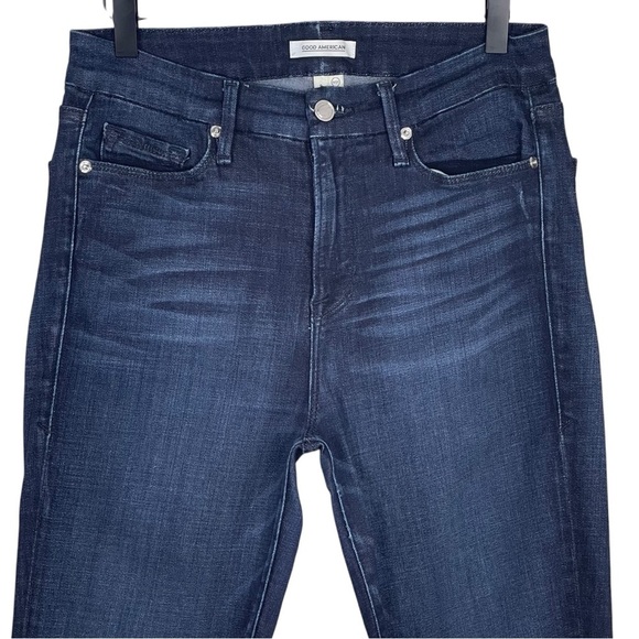 Good American Good Waist Crop Jeans Womens 27 High Rise Stretch Denim Casual - Picture 4 of 10
